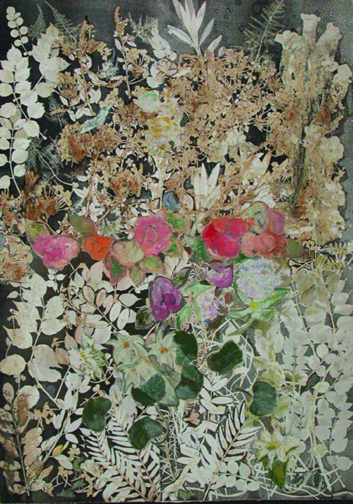 Secret garden 3, collage, 100^70,oil on paper, 2002